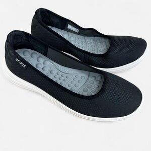 Crocs Reviva Black Slip On shoes, size 7, EUC